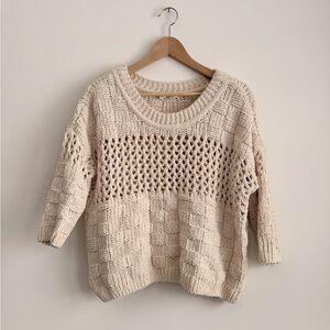 Moth Cream Textured Knit Sweater